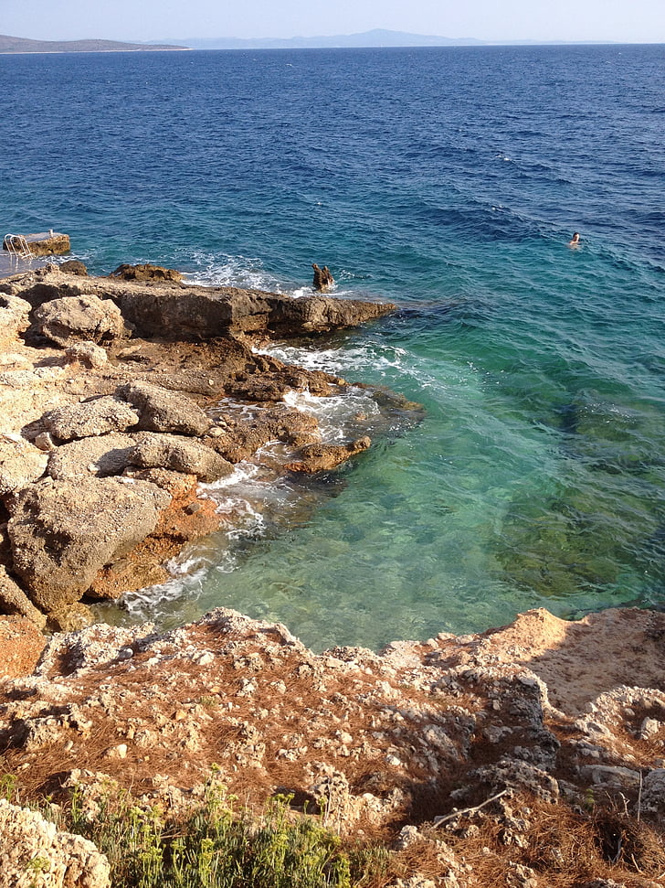 Kroatija, jūra, ant kranto, akmenų, Gamta, Rokas - objekto, paplūdimys