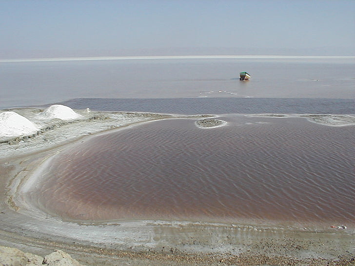salt lake, Tunisien, Shott el djerid, stranden, sjön