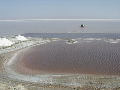 slano jezero, Tunizija, Shott el djerid, Beach, jezero