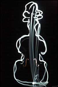 violín, música, pintura con luz, instrumentos musicales, arte, sonido, luz suave