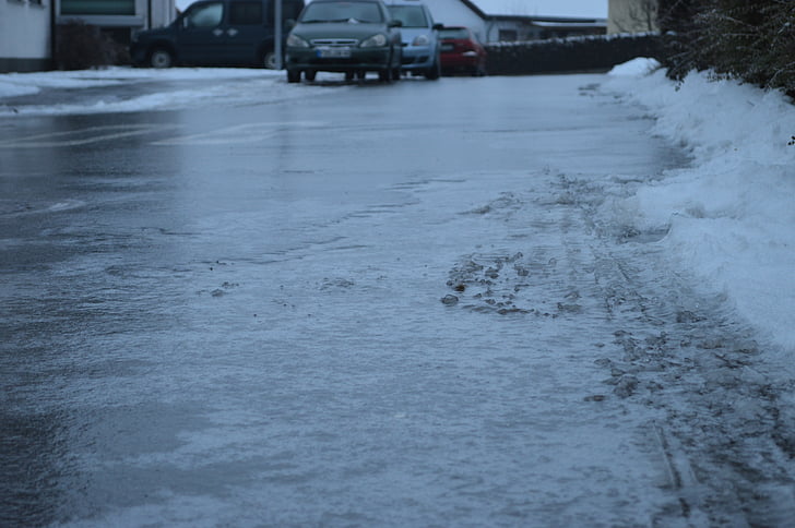Eis, glatt, Glatteis, Winter, winterliche, Laufwerk, rutschigen Straßen