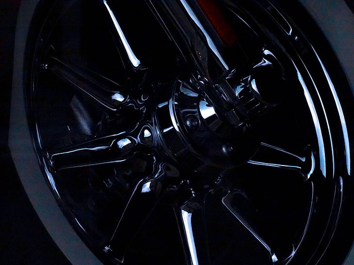 harley davidson, motorcycles, front wheel, chrome, shiny, black