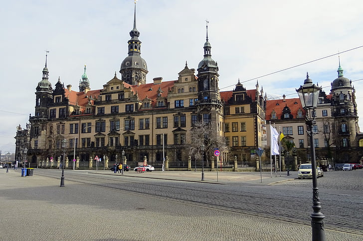 Dresden, Istana hunian, Jerman, arsitektur, Eropa, adegan perkotaan, tempat terkenal