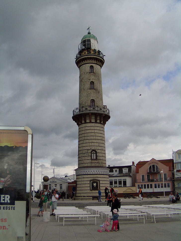 Warnemünde, ngọn hải đăng, biển Baltic, tháp, xây dựng, kiến trúc, địa điểm nổi tiếng