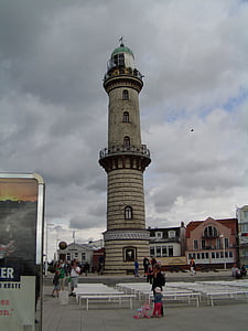 Warnemünde, svetilnik, Baltskega morja, stolp, stavbe, arhitektura, znan kraj