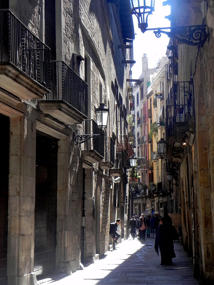 barcelona, spain, holiday, catalonia, gothic quarter, alley
