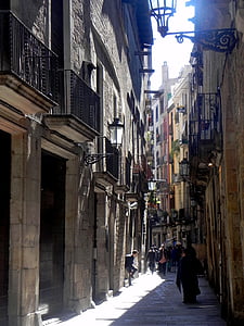 Barcelona, Spanje, vakantie, Catalonië, Gotische wijk, Alley