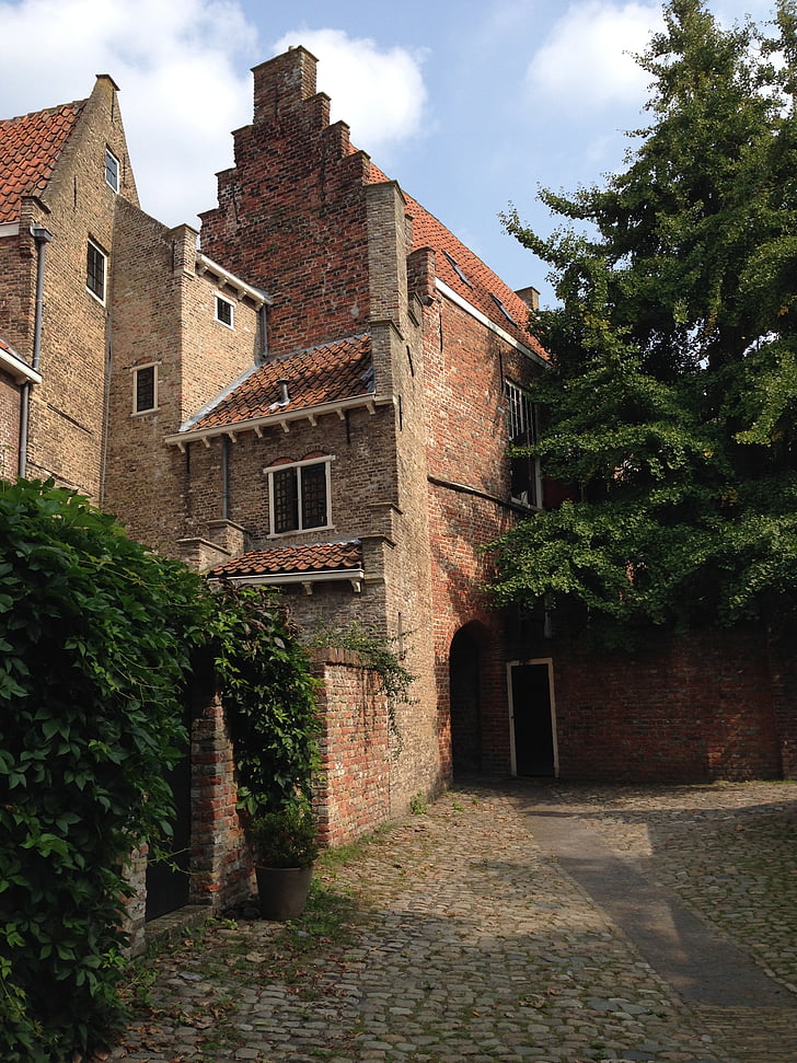 hus, gamle, City, Middelburg, Region Sjælland, Holland, middelalderen