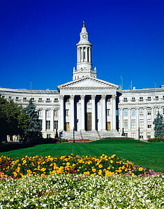 Denver, Colorado, cidade, urbana, Câmara Municipal, edifício, Marco