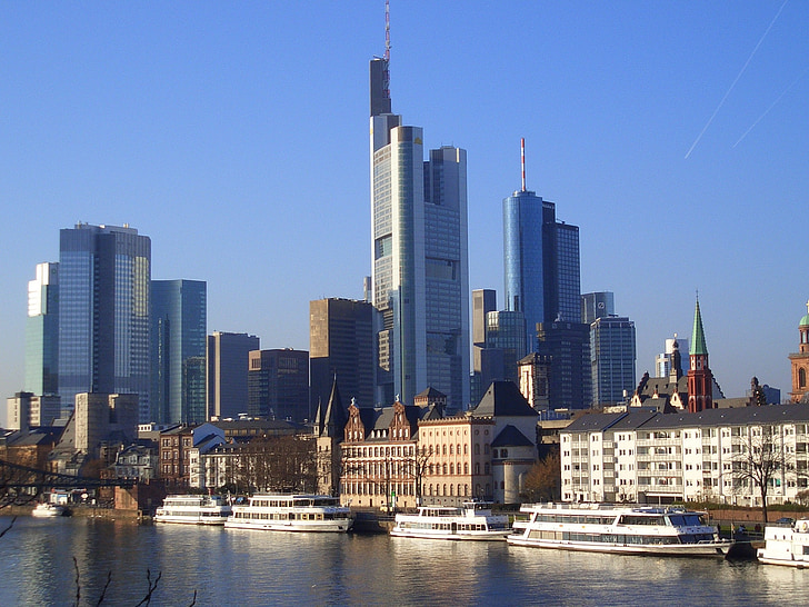 Frankfurt, panoraam, hochaeuser, Mainhatteni