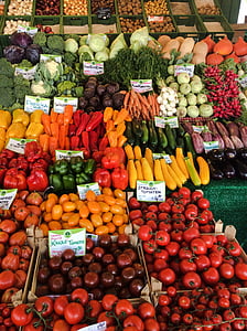 market, vegetables, healthy, mediterranean, tomatoes, purchasing, food
