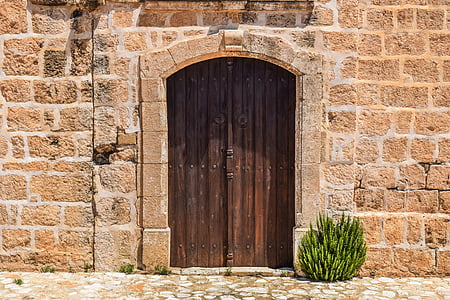 двері, дерев'яні, Вхід, Архітектура, Старий, Церква, камінь