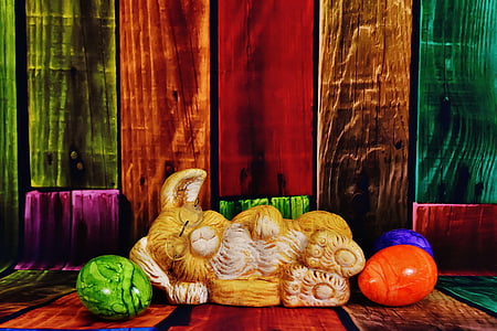 lapin de Pâques, lunettes, sommeil, Pâques, Joyeuses Pâques, oeuf, oeufs colorés