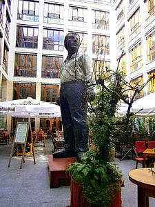 Hof, Fassade, Restaurant, Statue, Abbildung, Skulptur, Mann