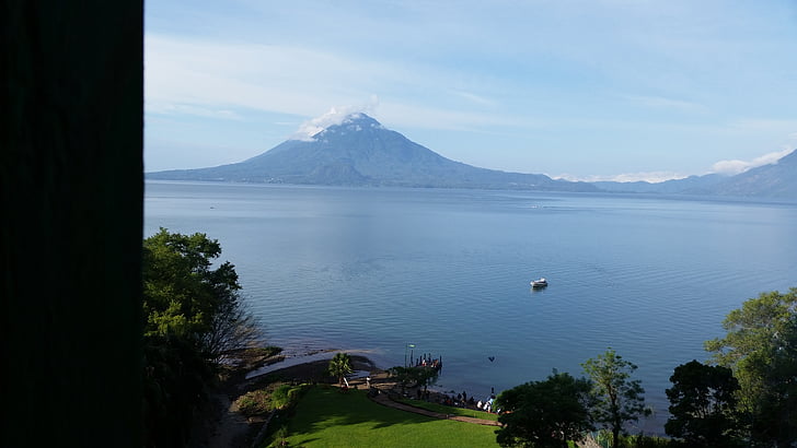 vulkanske tollman, vulkan, tollman, Panajachel, Solola, sø atitlán, Guatemala