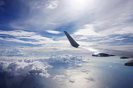 obloha, Letiště, letu, křídlo, Filipínská republika, veřejný cloud
