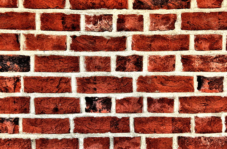 brick, wall, texture, brickwork, building, cement, rough