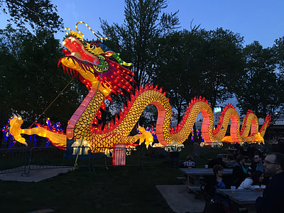 kinesiska nyåret, Kinesiska, Dragon, Festival, Kina, tradition, kultur