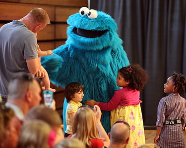 cookie monster, muppet, sesame street, character, children, entertainment, kids