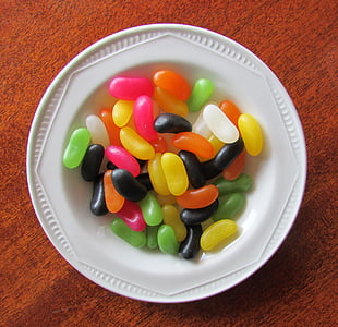 果冻豆, 果冻糖果, 果冻糖果, 碗里的糖果, 彩色糖果, 颜色, 果冻颜色