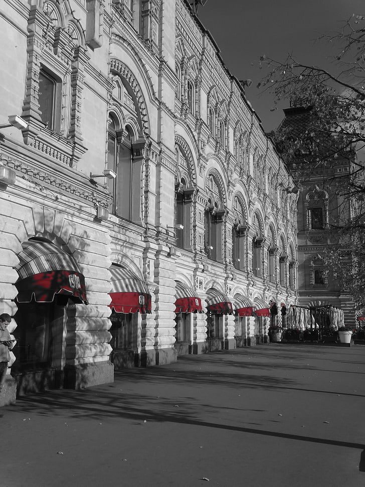 schwarz / weiß, Russland, rot, historisch, Hauptstadt, Altstadt, Sowjetunion