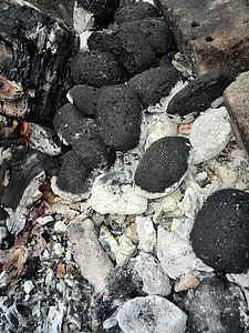 carvão vegetal, carvão, fogo, para churrasco, comida, churrasco, grelhado