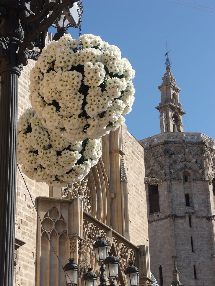 buketter, blommor, prydnadsföremål, ornamentik, arkitektur, kyrkan, Micalet valencia
