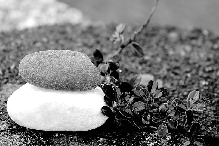 pierres, méditation, Balance, détente, gartendeko, conception de jardin, reste