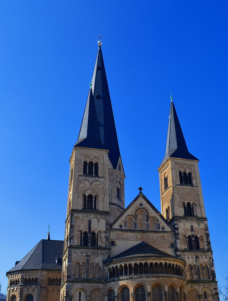 Münster, Bonn minster, Bonn, építészet, épület, templom, román