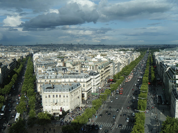 град, панорама, Париж, Франция, сгради, изглед, архитектура