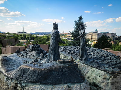 kongen, dronning, landemerke, statuen, skulptur, monument, Budapest