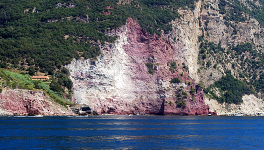 Rock, farge, sjøen, fjell, Italia