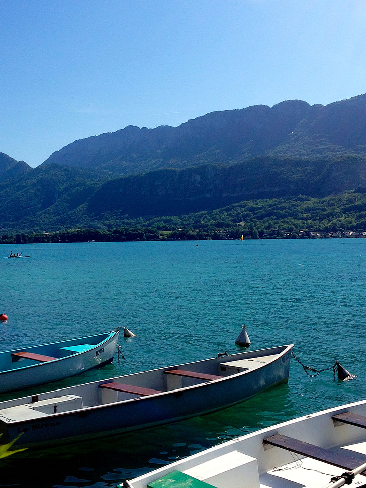 søen, Annecy, båd, Annecy-søen, vand, Alperne, bjergrige