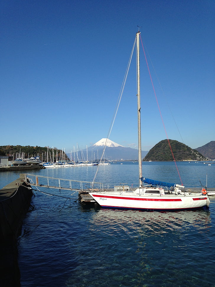 Mt fuji, Mar, creuer, cel blau