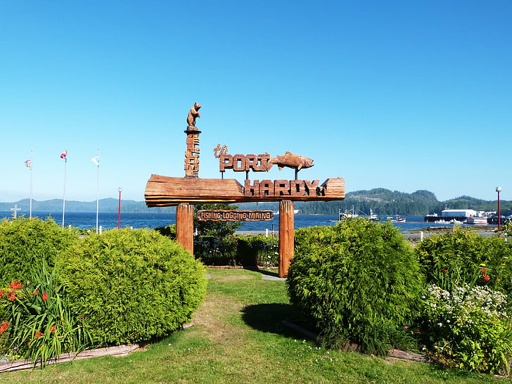teken, stad, Port hardy, Costa, Vancouver, eiland, Columbia