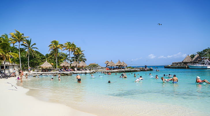 Xcaret, Cancun, Mexico, lagune, tropische, vakantie, natuur