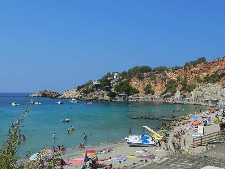 Ibiza (île), Espagne, méditerranéenne, plage, de la Méditerranée, mer, Baléares