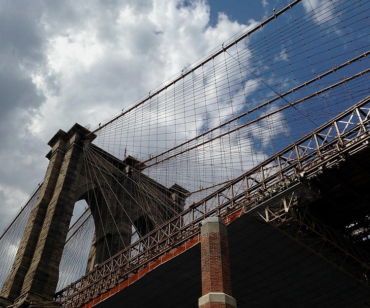 Brooklyn bridge, Manhattan, Bridge, Brooklyn, arkitektur, Urban, landemerke