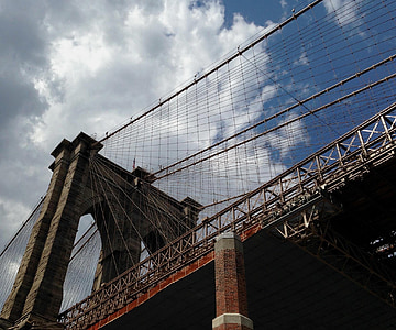 Brooklynbrücke, New York city, Brücke, Brooklyn, Architektur, Urban, Wahrzeichen