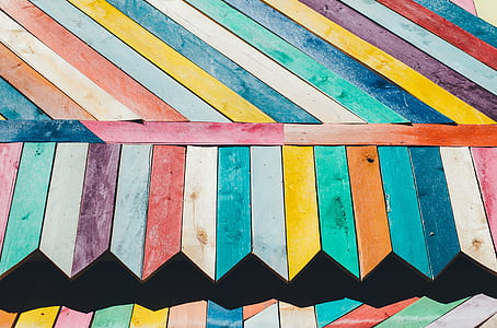 art, colorful, colourful, wood, multi colored, striped, in a row