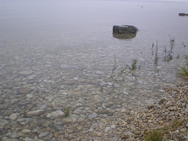 pebbles, stones, water, clear, calm