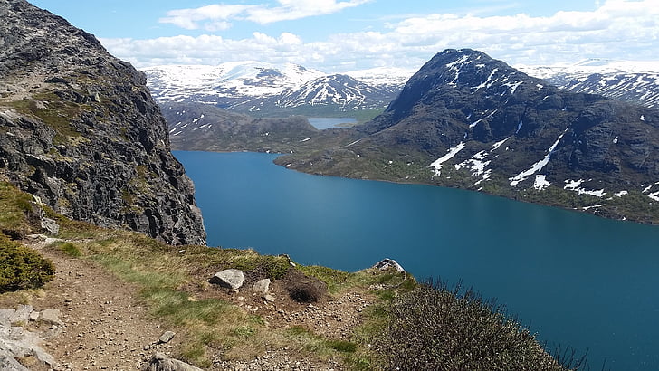 Fjord, Norwegia, SC, Skandinavia, Gunung, alam, Danau