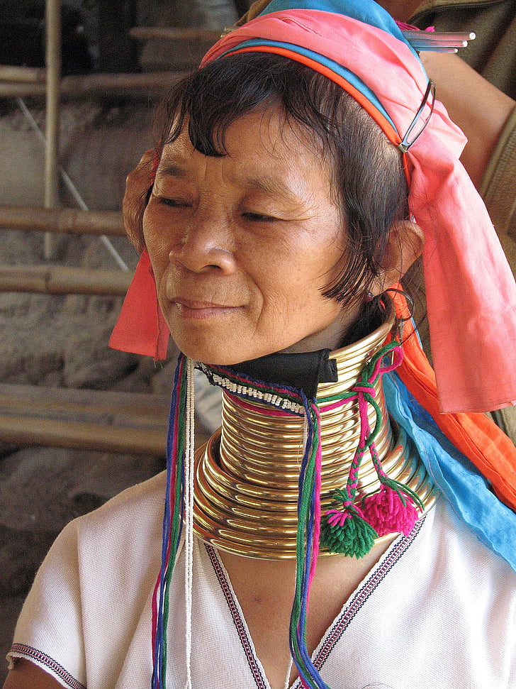vrouw, exotische, Thailand, culturen, traditionele kleding, een vrouw alleen, alleen vrouwen