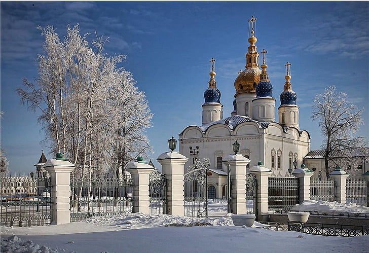 City, iarna, zăpadă, Siberia, Rusia, rece, Frost