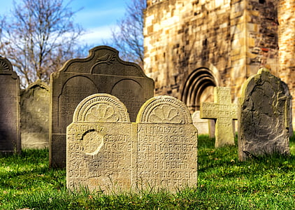 Cementerio, piedra sepulcral, sepulcro, armonía, última calma, inscripción, Cruz