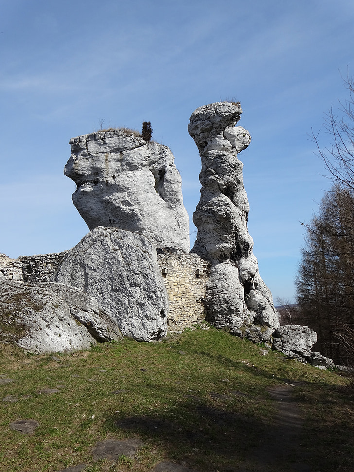 Ogrodzieniec, Polônia, pedras, paisagens, natureza, Jura krakowsko częstochowa, escalada