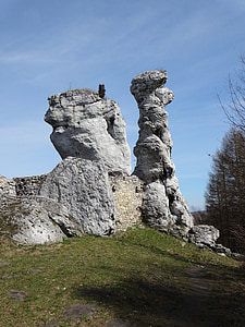 Ogrodzieniec, Polonia, rocce, paesaggi, natura, Jura krakowsko częstochowa, arrampicata