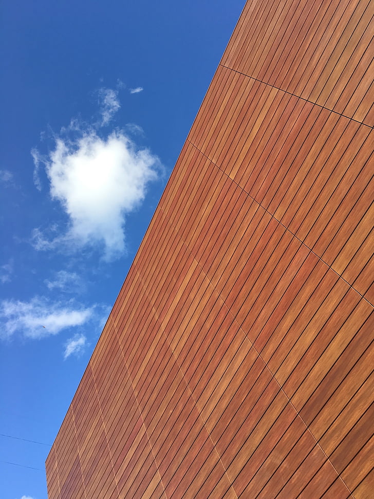 sky, clouds, cloud, day, blue, wall, architecture
