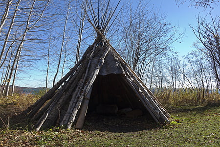 tipi, indiske, birkebark, amerikansk, Native, kultur, telt