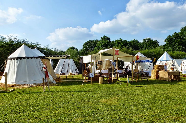 middelalderlige, Camp, telte, middelalderen, middelalder festival
